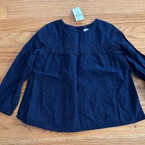 NWT GAP Dark Blue Toddler Blouse Size 5 years.
